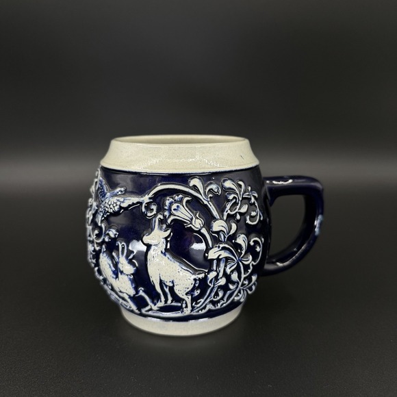 Gerzit Other - Original Gerzit West Germany Cobalt Blue Relief Hunting Beer Stein Mug